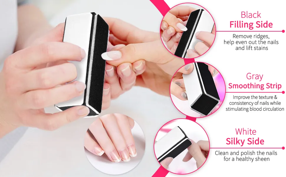 Nail Buffers Blocks TsMADDTs Shine Nail Buffers Blocks 4-Way Nail Buffer Blocks Glass Nail File Shiny Buffer Block for Natural Nail 5pcs Manicure Nail Care Tools - product information 13