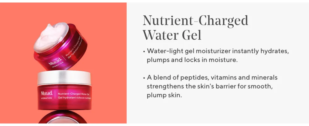 Murad Nutrient-Charged Water Gel - Hydration Face Moisturizer - Lightweight Hydration Gel Moisturizer with Minerals  Vitamins and Peptides Backed by Science  1.7 Fl Oz - description
