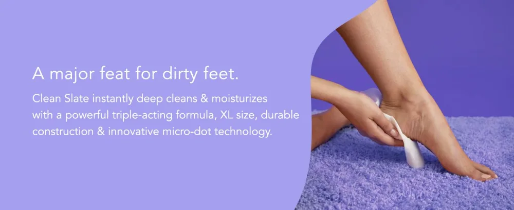 Barefoot Scientist Clean Slate Textured Cleansing Towelettes  Extra-Large  Extra-Strong Foot Disinfecting Wipes - Clean Slate