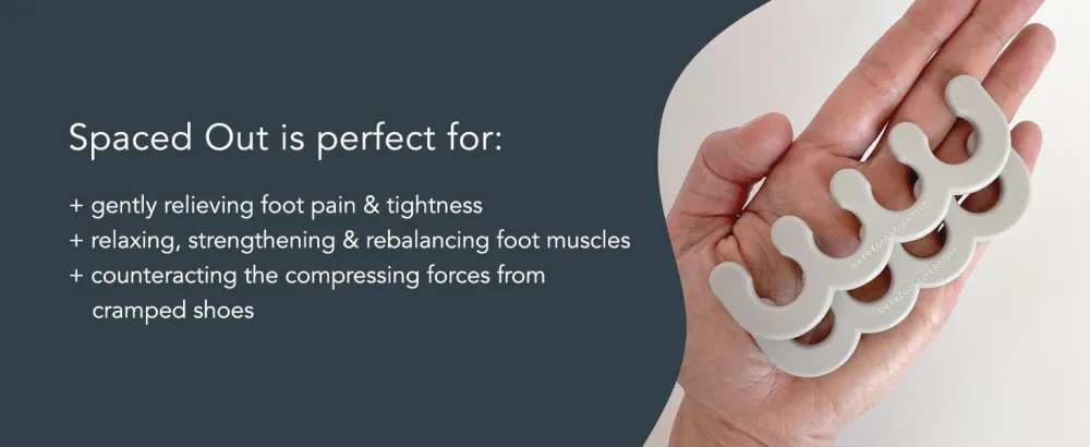 Barefoot Scientist Spaced Out Muscle Relief Gel Toe Stretchers for Rebalancing Foot Muscles - Spaced Out toe separators