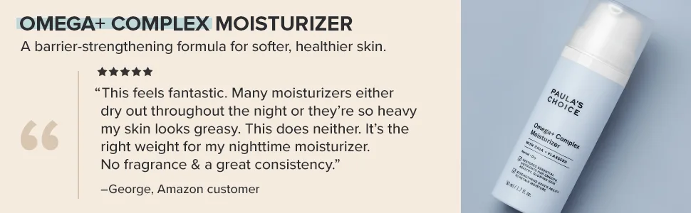Paula's Choice Omega+ Complex Lightweight Face Moisturizer  Shea Butter & Plant Oils  Brightening Vitamin C - For Dry & Sensitive Skin - Paula