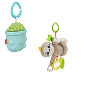 Fisher-Price Baby Toy Slow Much Fun Stroller Sloth With Motion & Sensory Details For Newborn Take-Along Play - product information 2