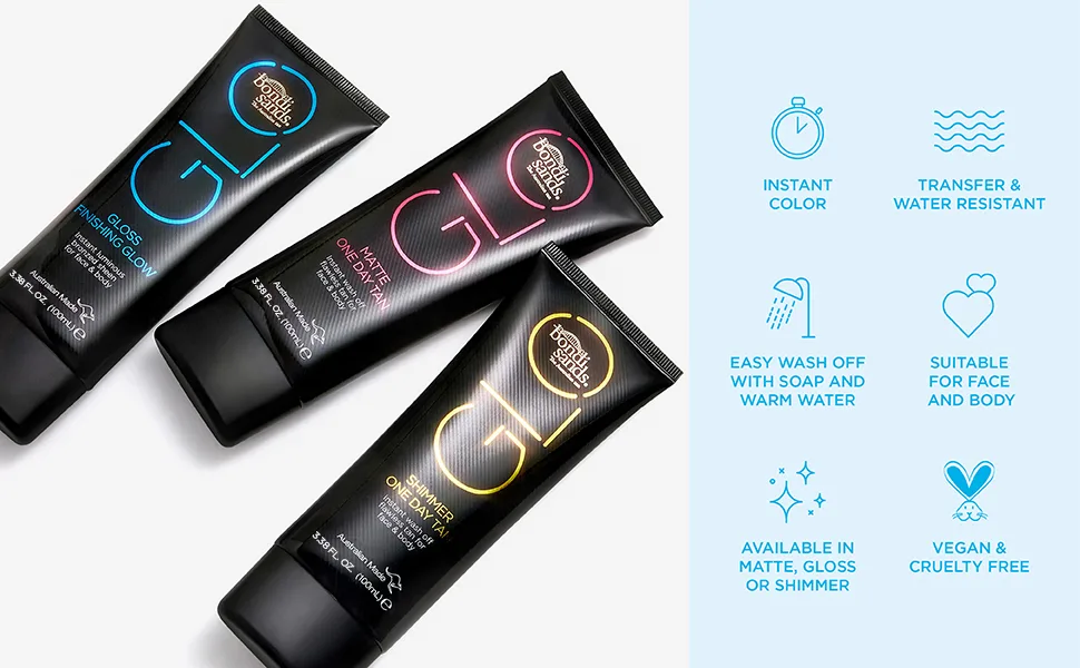 Bondi Sands GLO Matte One Day Tan | Instantly Provides a Flawless Bronze Finish for Face & Body | Transfer and Water Resistant | 100 ml/3.38 Oz - Bondi Sands