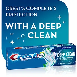 Crest Plus Deep Clean Complete Whitening Toothpaste  Effervescent Mint  5.4 Ounce - Crest