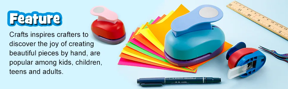 3 Pieces Circle Punch 2 Inch 1 Inch 5/8 Inch Paper Punchers Scrapbook Craft Paper Punch Circle Cutter 10 - CIRCLE