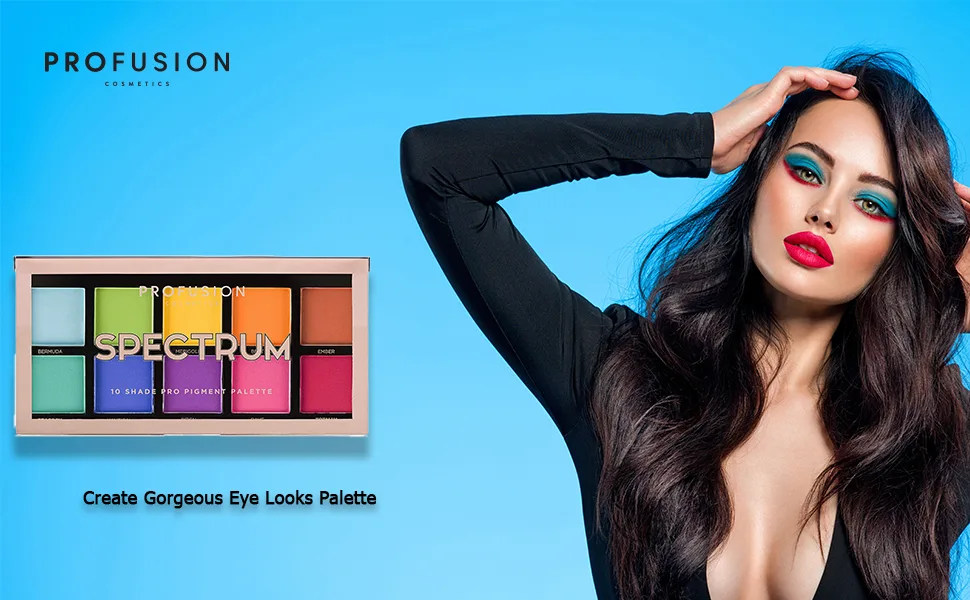 Profusion Cosmetics Lightweight  Smooth  Ultra-Blendable with High & Rich Color - Mini Artistry 10 Shade Eyeshadow Palette  Spectrum - product information 1