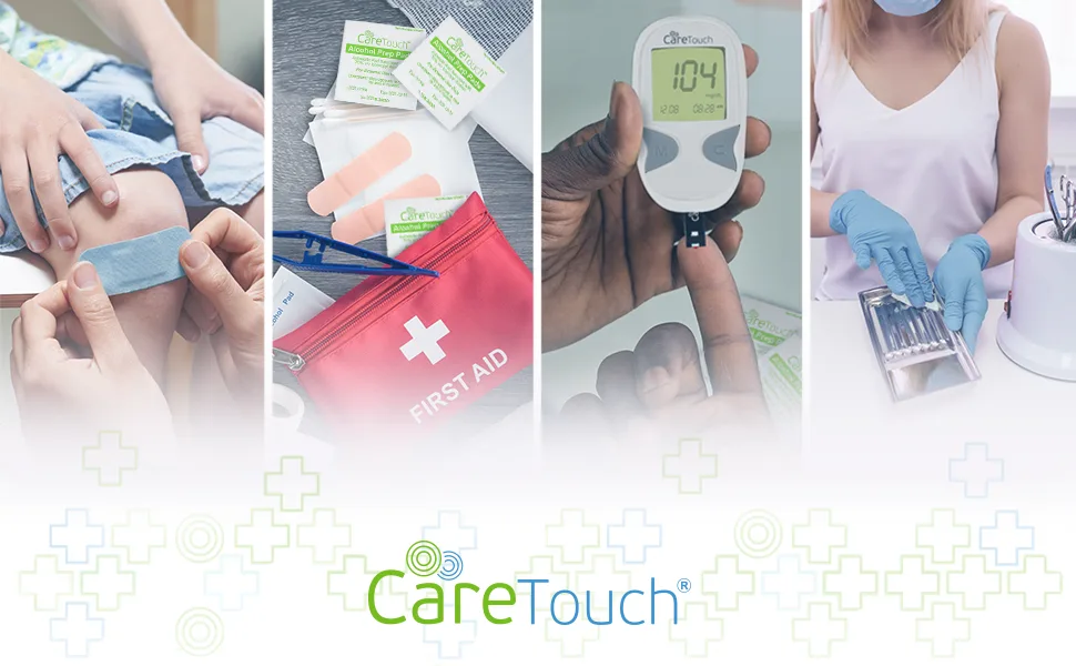 Care Touch Sterile Alcohol Prep Pads  Medium 2-Ply - 400 Alcohol Wipes (CTAP400-VC) - Alcohol Pads Individually Wrapped - First Aid