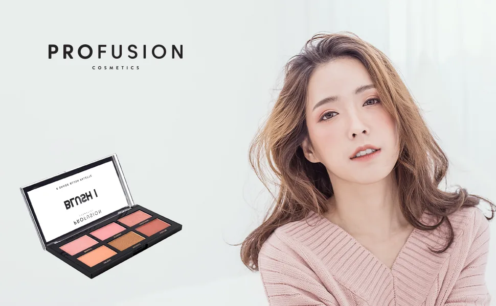Profusion Cosmetics The Go Palette - Blush I  Long Lasting 6 Colours Face Blusher Gives Daily Glamorous Celebrity Look - product information 1