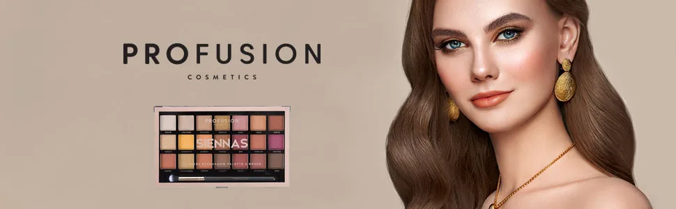 Profusion Cosmetics 21 Shade Eyeshadow Palette - Long-lasting Cruelty-free Bright Pigmented shades Palette Collection & Brush  Siennas - product information 1