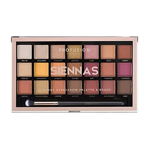 Profusion Cosmetics 21 Shade Eyeshadow Palette - Long-lasting Cruelty-free Bright Pigmented shades Palette Collection & Brush  Siennas - product information 2