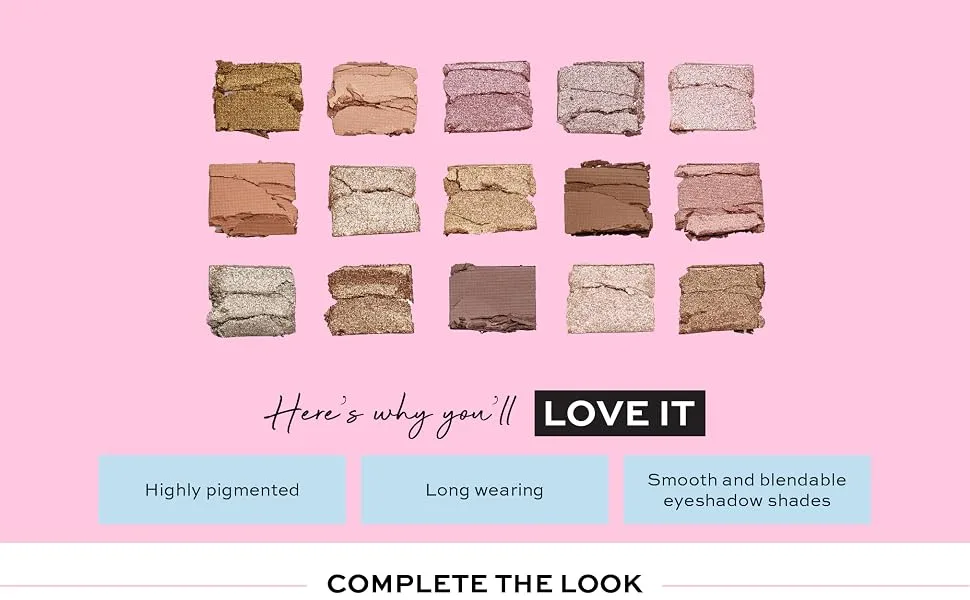 Makeup Revolution Reloaded Palette  Makeup Eyeshadow Palette  Includes 15 Shades  Lasts All Day Long  Cruelty Free  Fundamental  16.5g Multicolor - Reloaded Fundamental