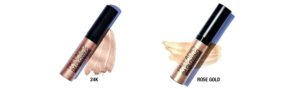 I m Glowing Liquid Highlighter - 24K gold - Palladio liquid highlighter 24k gold rose glowing shimmery glow face highlight shimmer