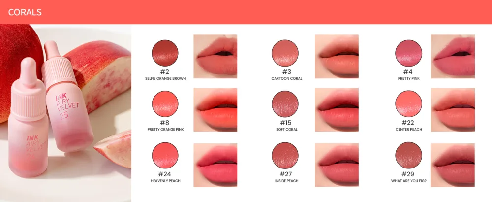 Peripera Ink Airy Velvet Lip Tint  Liquid Lip (0.14 fl oz  001 HOTSPOT RED) - CORAL