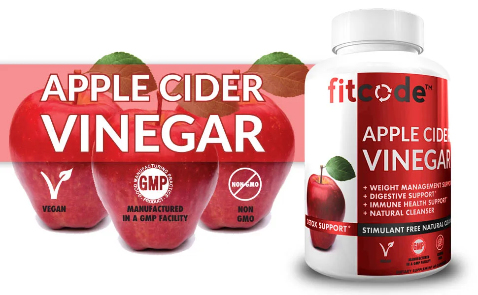 fitcode Extra Strength Apple Cider Vinegar Pills  500mg  Natural Digestion  Detox  & Immune Support Apple Cider Powder with Cayenne Pepper for Enhanced Cleansing & Weight Loss Support  60 Capsules - apple cider vinegar acv