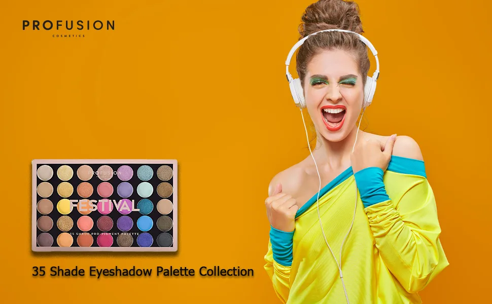 Profusion Cosmetics 35 Shade Eyeshadow Palette Collection - Ultra-soft  Smooth and Skin-Friendly with Long Lasting Makeup Palette  Festival - product information 1