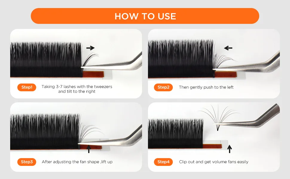 BEYELIAN Easy Fan Eyelash Extensions Mega Volume Rapid Fans Lashes Black Professional Salon Stylists Practice Super Thin Light Mink 20D 0.03 D Curl 14mm - easy fan lashes