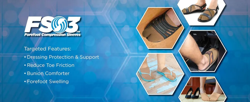 OrthoSleeve FS3 Forefoot Compression Sleeves - Orthopedic Brace Bunion Comforter and Split Toe Alignment Sleeve with Padded Toe Zone to Reduce Toe Friction and Reduce Forefoot Swelling (Small/Medium) Small/Medium (1 Pair... - FS3 Forefoot Sleeve