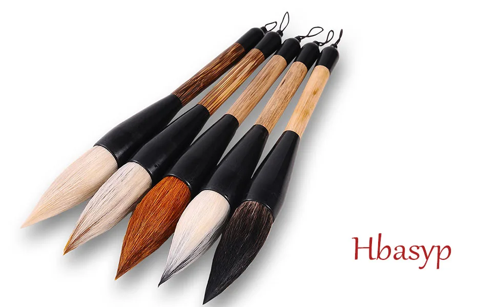 Hbasyp Chinese Traditional Calligraphy Brush/Chinese Calligraphy Watercolor Sumi Drawing Brush-Large Brush (5-Sticks) - product information 1