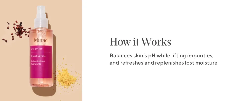 Murad Hydrating Toner - Hydration Alcohol-Free Facial Toner Mist Replenishes Moisture  6 Fl Oz - how it works