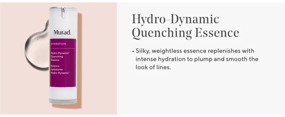 Murad Hydration Hydro-Dynamic Quenching Essence - Hydro-Boost Exfoliating Face Moisturizer - Weightless Face Essence with Glycolic Acid  1.0 Fl Oz - description