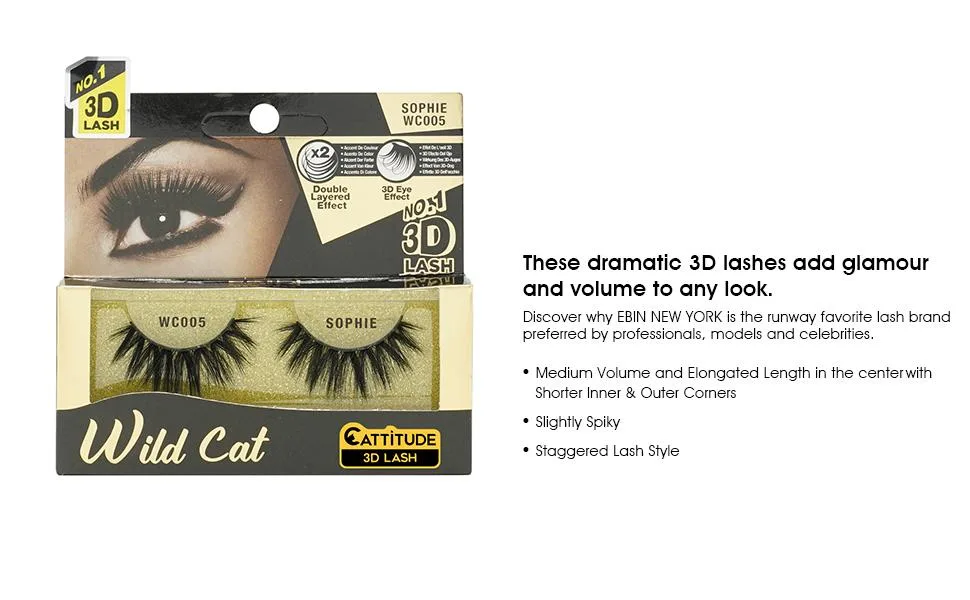 CATTITUDE 3D LASHES Princess Wild Cat False Eyelashes  Lightweight & Reusable  Cruelty-Free - product information 2