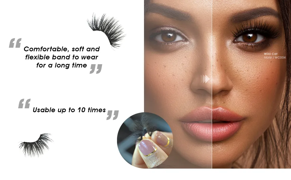 CATTITUDE 3D LASHES Princess Wild Cat False Eyelashes  Lightweight & Reusable  Cruelty-Free - product information 3