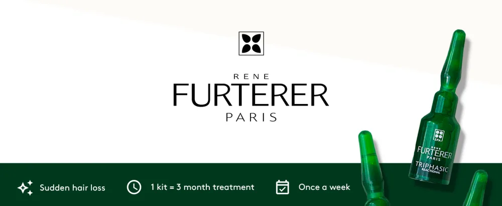 Ren  Furterer TRIPHASIC Reactional Concentrated Serum - For Sudden Thinning Hair - Postpartum  Stress - Drug-Free - 12 ct.  3-Month Supply - Rene Furterer Triphasic Reactional Concentrated Serum