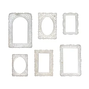 Tim Holtz  Advantus Baseboard Frames Lace Printed Bookboard  white - baseboard frames,lace,vintage,art,craft,antique,photo,card,scrapbook,stationary,die cut,cardboard