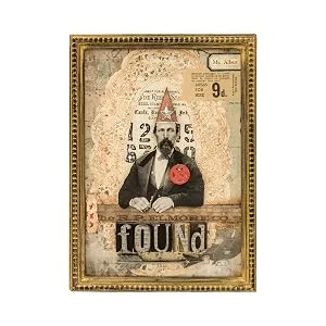 Tim Holtz  Advantus Baseboard Frames Lace Printed Bookboard  white - framed panel,vintage,art,craft,antique,photo,card,scrapbook,stationary,die cut,cardboard,photo frame