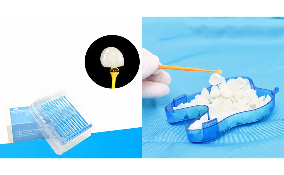 Tazrigo 20Pcs Dental Adhesive Tip Applicator Tooth Crown Porcelain Veneer Disposable Health Care - Dental Disposable Adhesive Tip Applicator