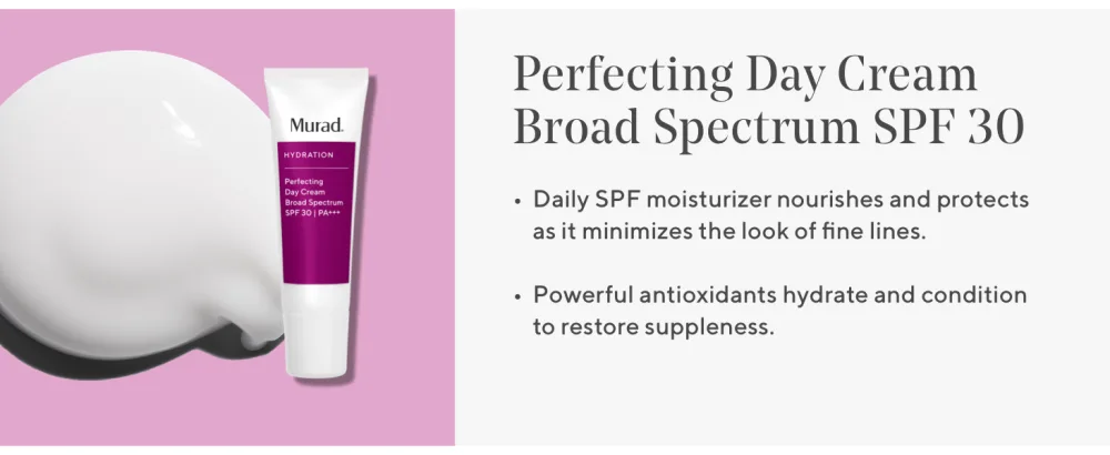 Murad Hydration Perfecting Day Cream Broad Spectrum SPF 30 - Rich  Lightweight Moisturizer for Face with SPF - Anti-Aging Face Cream with SPF 30  1.7 Fl Oz - description