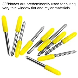 30 pcs (30/45/60 Degree) AFUNTA Blade Vinyl Cutter Plotter Cutting Blades for Roland & Most Domestic and Imported Plotter with Blade Holder Base - product information 3