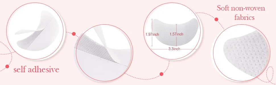 200 Pieces Eyeshadow Shield Eyeshadow Gel Pad Patches Eyeshadow Stencils for Prevent Eyelash Extensions  Tinting and Lip Makeup Residue (200 Pieces) - product information 2