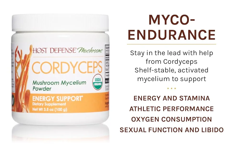 Host Defense  Cordyceps Powder  Supports Energy  Stamina and Athletic Performance  Mushroom Supplement  3.5 oz  Plain - cordyceps
