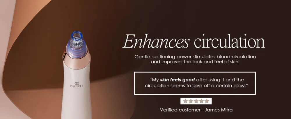Vacuum+ Blackhead Removal Therapy by Project E Beauty | Blackhead & Whitehead Extractor | Nose & Face Cleanser | Adjustable Suction | USB Rechargeable | 4 Replacement Probes | for Men & Women - vacuum blackhead remover deep pore cleansing whitehead extractor removes oil nose cleanser minimizer