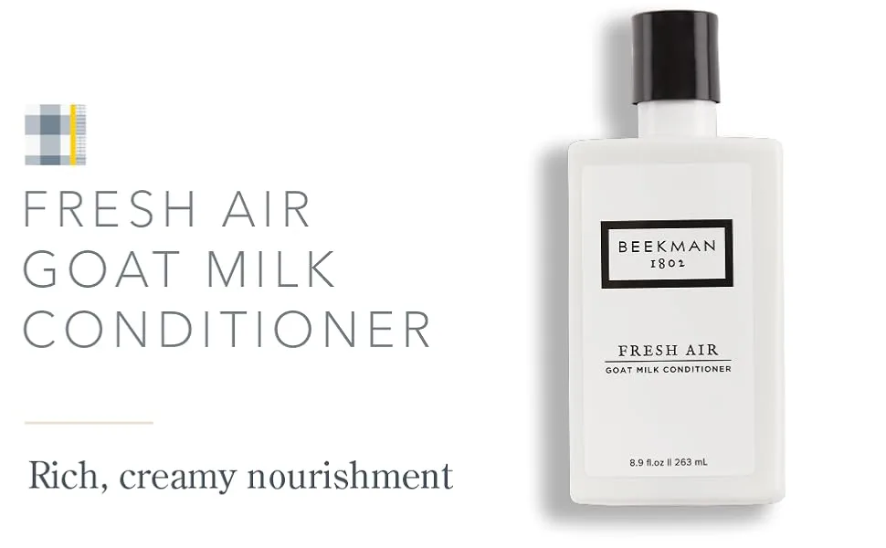 Beekman 1802 Goat Milk Conditioner - 8.9 oz - Locks in Moisture & Long-Lasting Shine - Color Safe - Cruelty Free Fresh Air - bottle