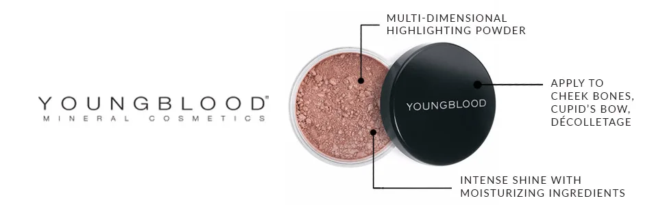 Youngblood Lunar Dust Face Bronzer (Sunset (3g)) - blush palette highlighter makeup loose shimmer bake liquid glitter illuminating radiance cruelty