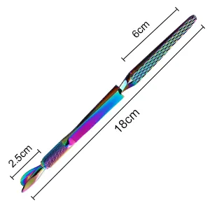 3 Way Magic Multi-Functional Manicure Pedicure C-curve Pinching Tool Cuticle Pusher Nail Art Pincher for Acrylic UV Gel Nails  NAT176 (Colorful) - cuticle away remover kit c curve pinching pinch pincher tool trimmer pusher trim nippers