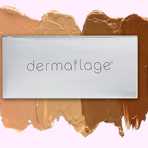Full Coverage Concealer Palette  Waterproof Concealer Cream  3 Colors + Brush  by Dermaflage Tan - Dermaflage Behind the Scenes Pro Palette