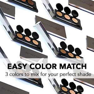 Full Coverage Concealer Palette  Waterproof Concealer Cream  3 Colors + Brush  by Dermaflage Tan - Easy color match 3 colors to mix for your perfect shade