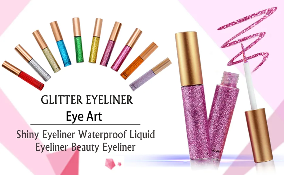 10 Colors Liquid Glitter Eyeliner  Metallic Shimmer Glitter Eyeshadow  Long Lasting Waterproof Sparkling Eyeliner Eye Shadow 02 - poster1
