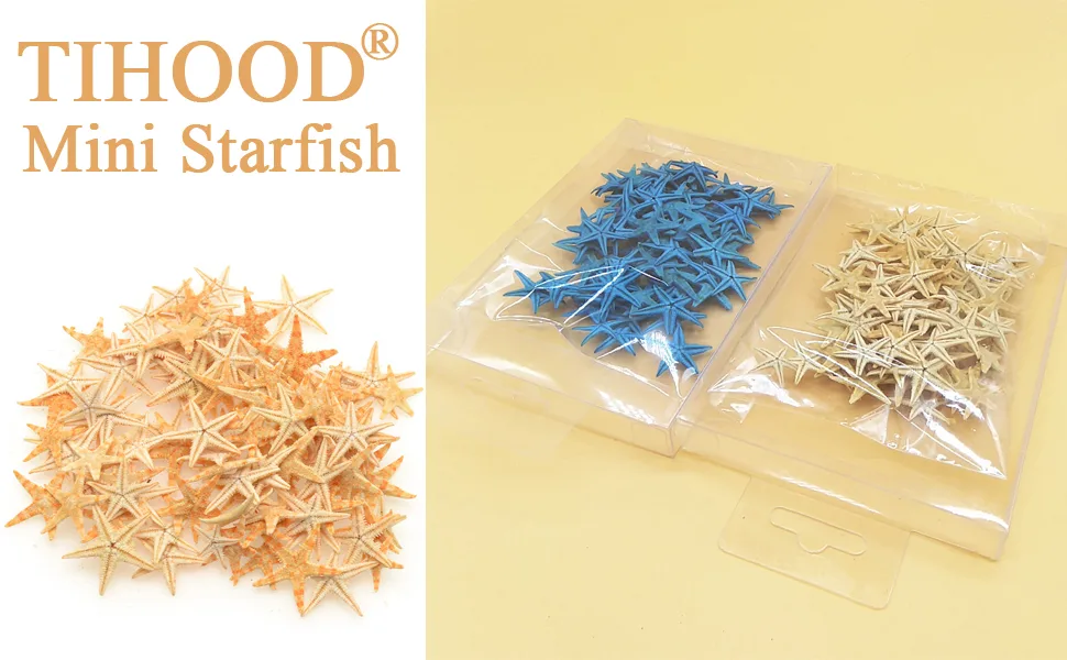 TIHOOD 0.4-1.2 Small Starfish Star Sea Shell Beach Crafts Decor (Blue) - product information 1