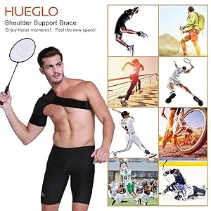 HUEGLO Right Shoulder Brace for Men Torn Rotator Cuff Support Women Shoulder Stabilizer Brace for Shoulder Pain Relief - shoulder