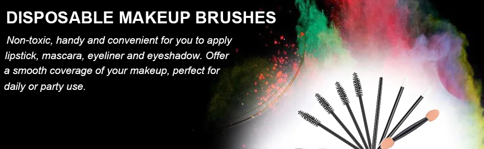 Bearals Disposable Makeup Applicators  Disposable Makeup Wands  Mascara Wands  Eyeliner Brushes  Lipstick Applicators  Eyeshadow Brushes  200 Pcs Makeup Tool Kits - disposable makeup brush