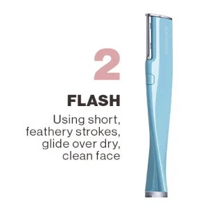 DERMAFLASH ONE Device  Exfoliating and Peach Fuzz Hair Removal  Sonic Dermaplaning Tool Blue - flash