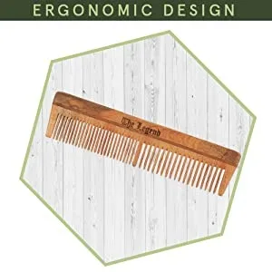 The Legend Organic Pure Neem Wood Comb (Neem Comb) - Ergonomic Design