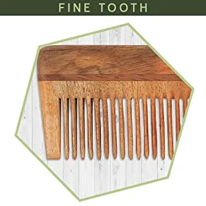The Legend Organic Pure Neem Wood Comb (Neem Comb) - Fine Tooth