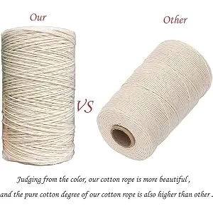 Feelmate 1mm x 657 Feet Cotton Rope Macrame Cord for Crafts Jewelry Making Home Decoration Gift Wrapping - 1mm macrame cord