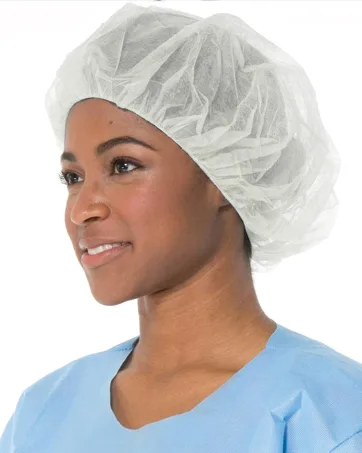 Disposable Bouffant (Hair Net) Caps  Spun-bounded Poly  White Hair Head Cover Net 21 Inches by Careoutfit (100) - bouffant caps