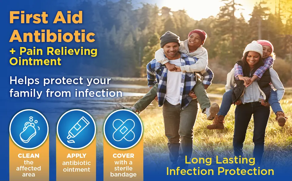 Amazon Basic Care Maximum Strength First Aid Triple Antibiotic Pain Relieving Ointment  3 Ounces - first aid antibiotic plus pain relief helps protect your family from infection
